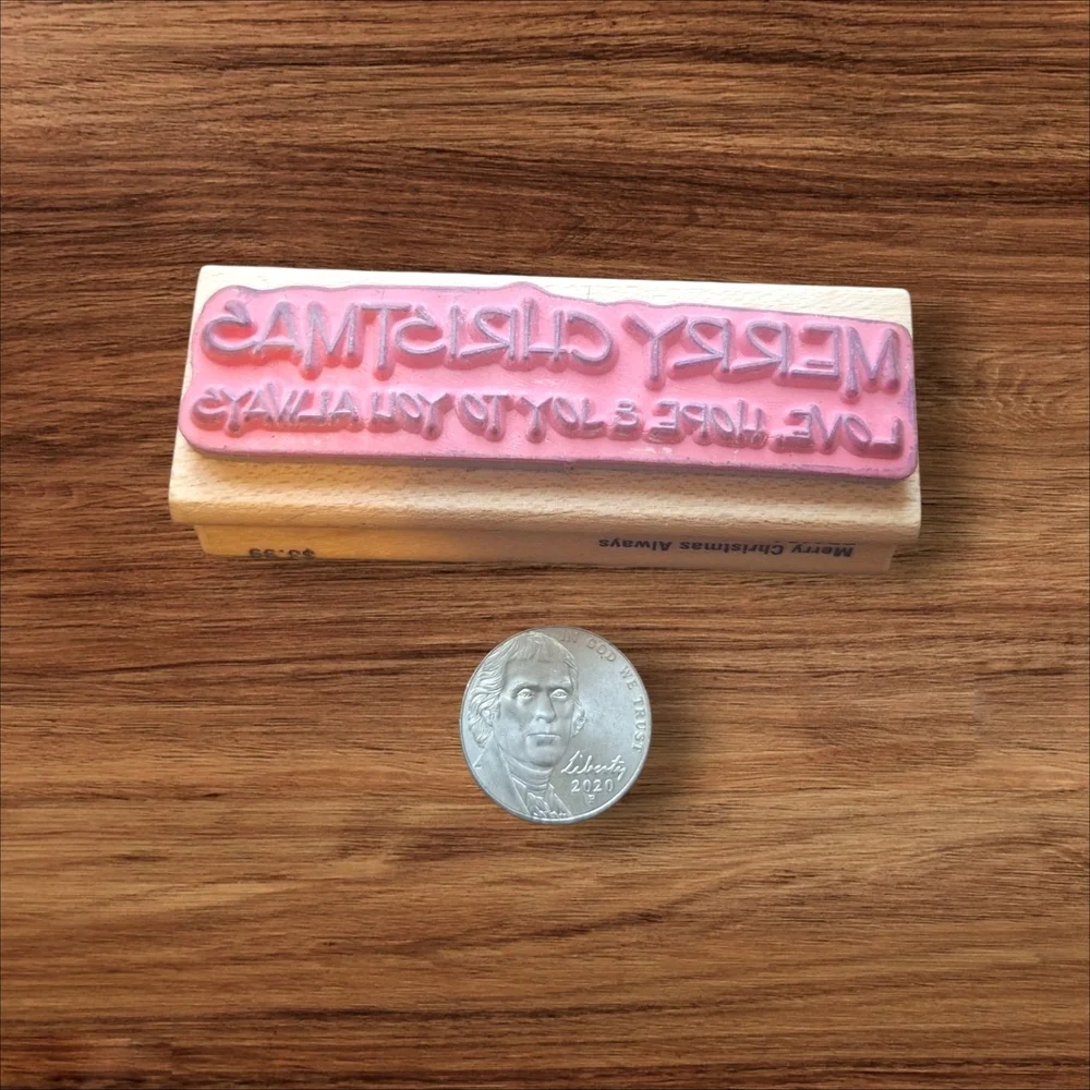 Merry Christmas Wooden Block Stamp